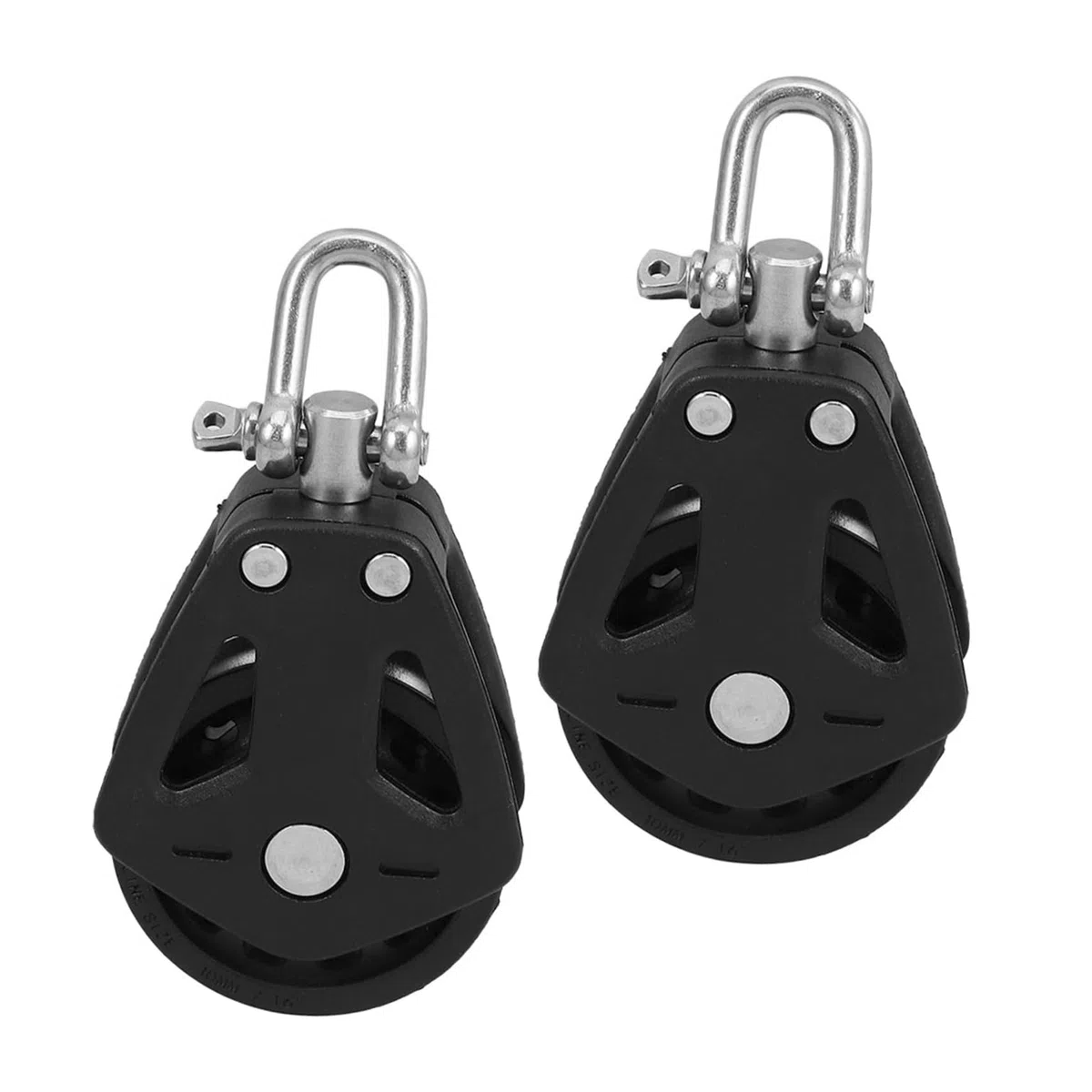 Polea Doble 2 Piezas con Rodamiento Giratorio de Nailon y Acero Inoxidable Bloque de Polea Marina Durable para Sistemas de Elevación y Deporte Náutico, Herramienta para