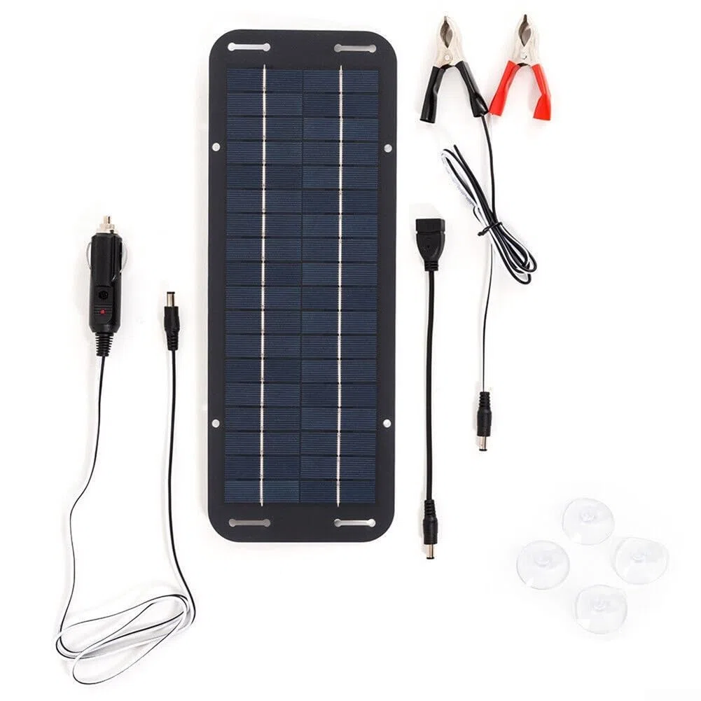 Cargador de batería solar, panel solar de 30 W, cargador de goteo de 12 V, kit de cargador de batería para motocicleta, barco, coche, caravana, remolque marino