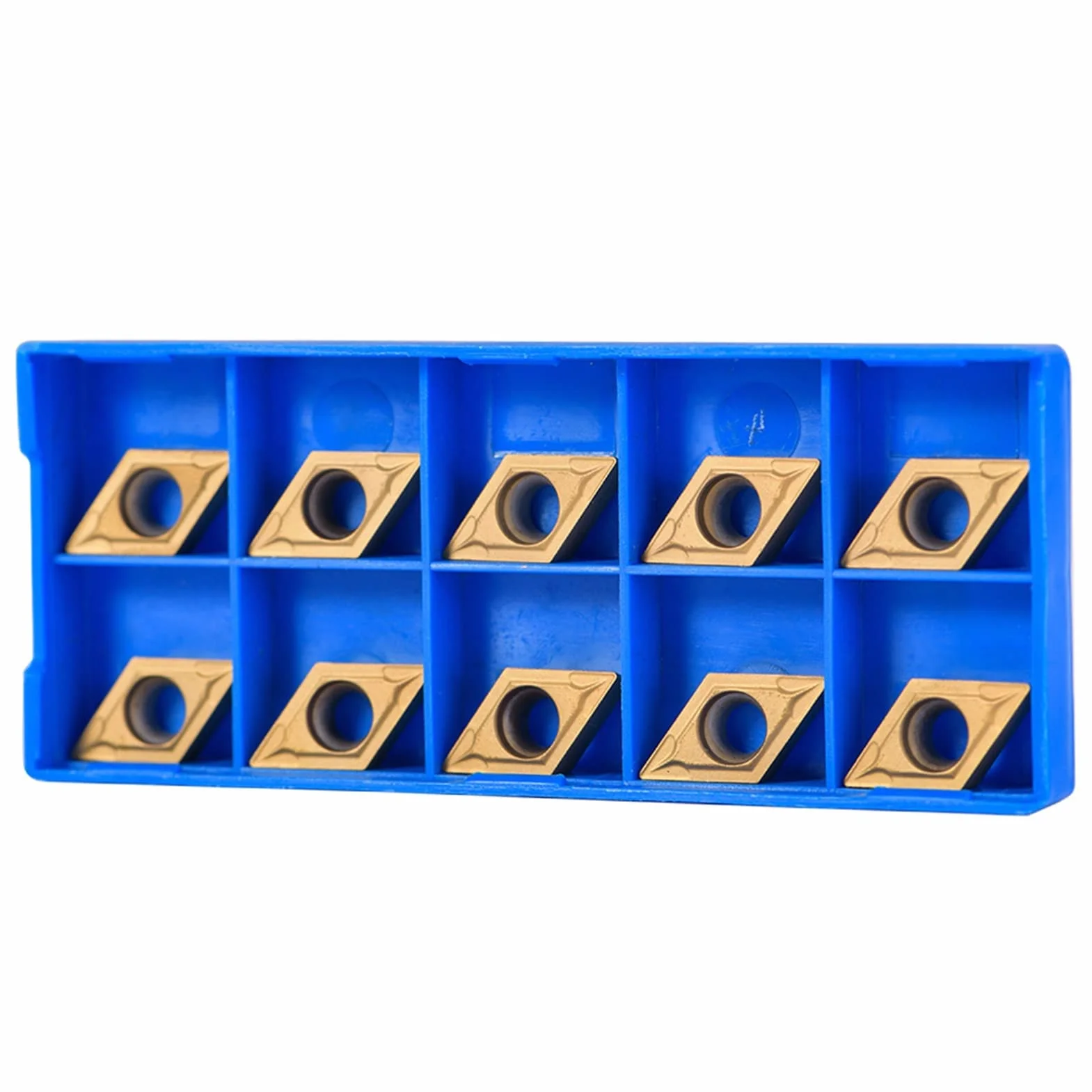 Insertos de Puntas de Carburo CNC 10 Uds. Cortador de Cuchillas DCMT11T304-HM YBC251 Soporte de Herramientas de Torneado de Madera Inserto de Repuesto con Caja
