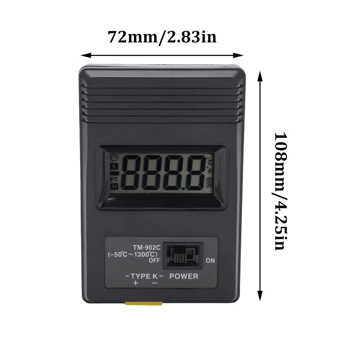 Termómetro digital, termómetro Sensor LCD Industrial Sonda de temperatura de alta precisión Estándar Tipo K Enchufe Portátil