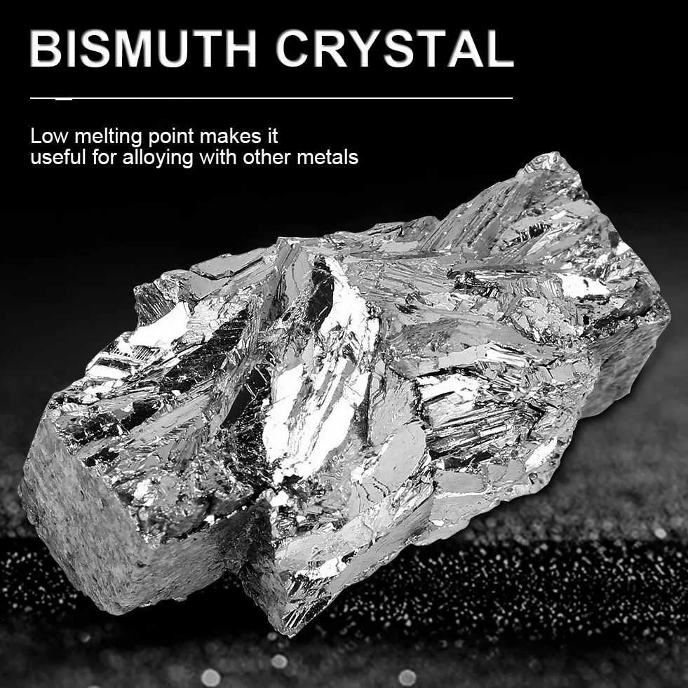 Bismuto, 100 g 99,99% Bloque de lingotes de metal de bismuto Cristal puro para hacer cristales con un valor diamagnético extremadamente alto para lámpara de cerámica electrónica