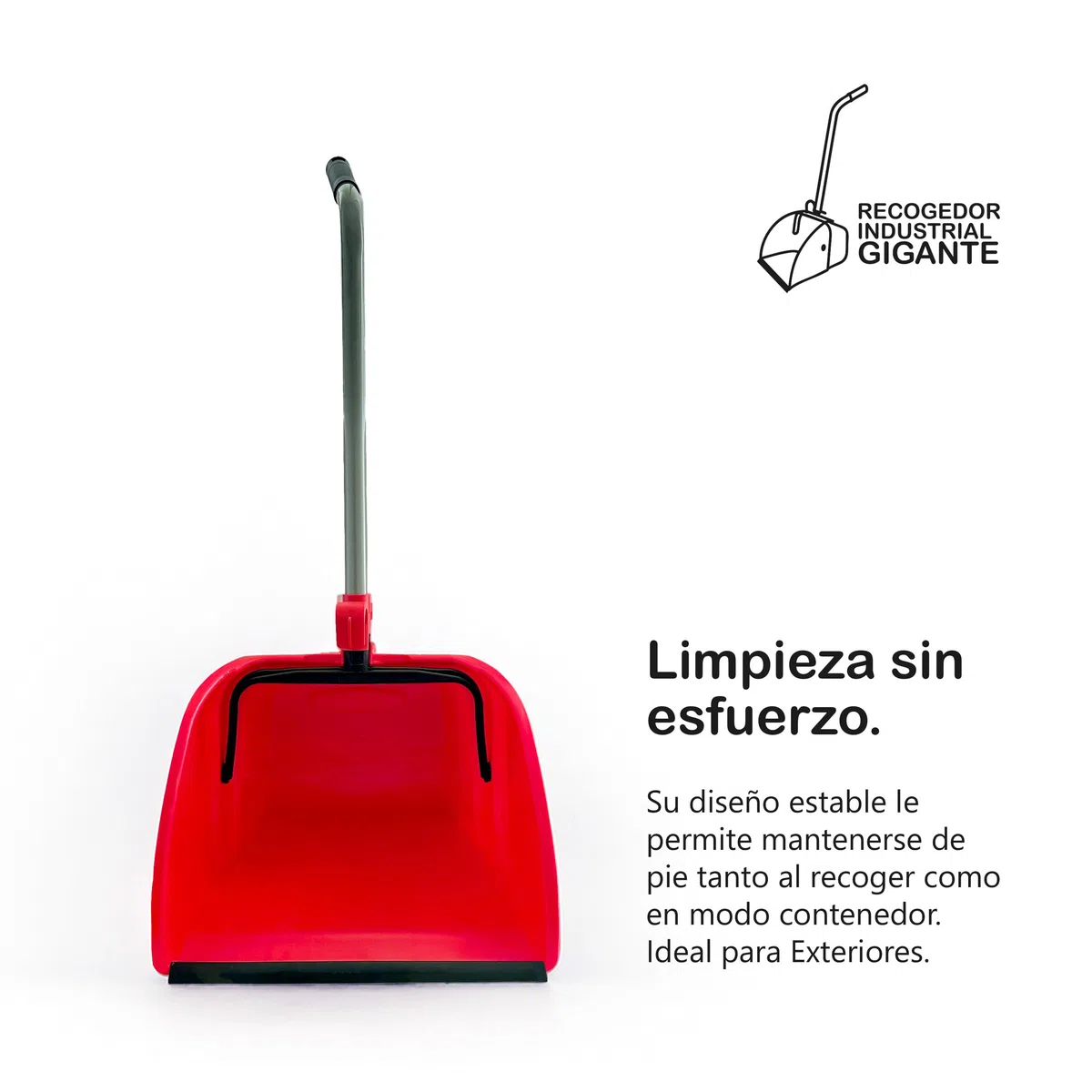 Pamex - Recogedor Industrial Gigante Profesional Mango Aluminio Plegable