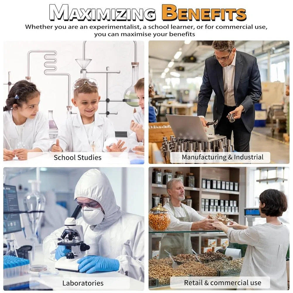 Báscula de laboratorio digital, escala de gramos, 1000 G, 0,01 GAprecisión, báscula electrónica multifunción de alta precisión con peso de 100 G, duradera y fácil de usar