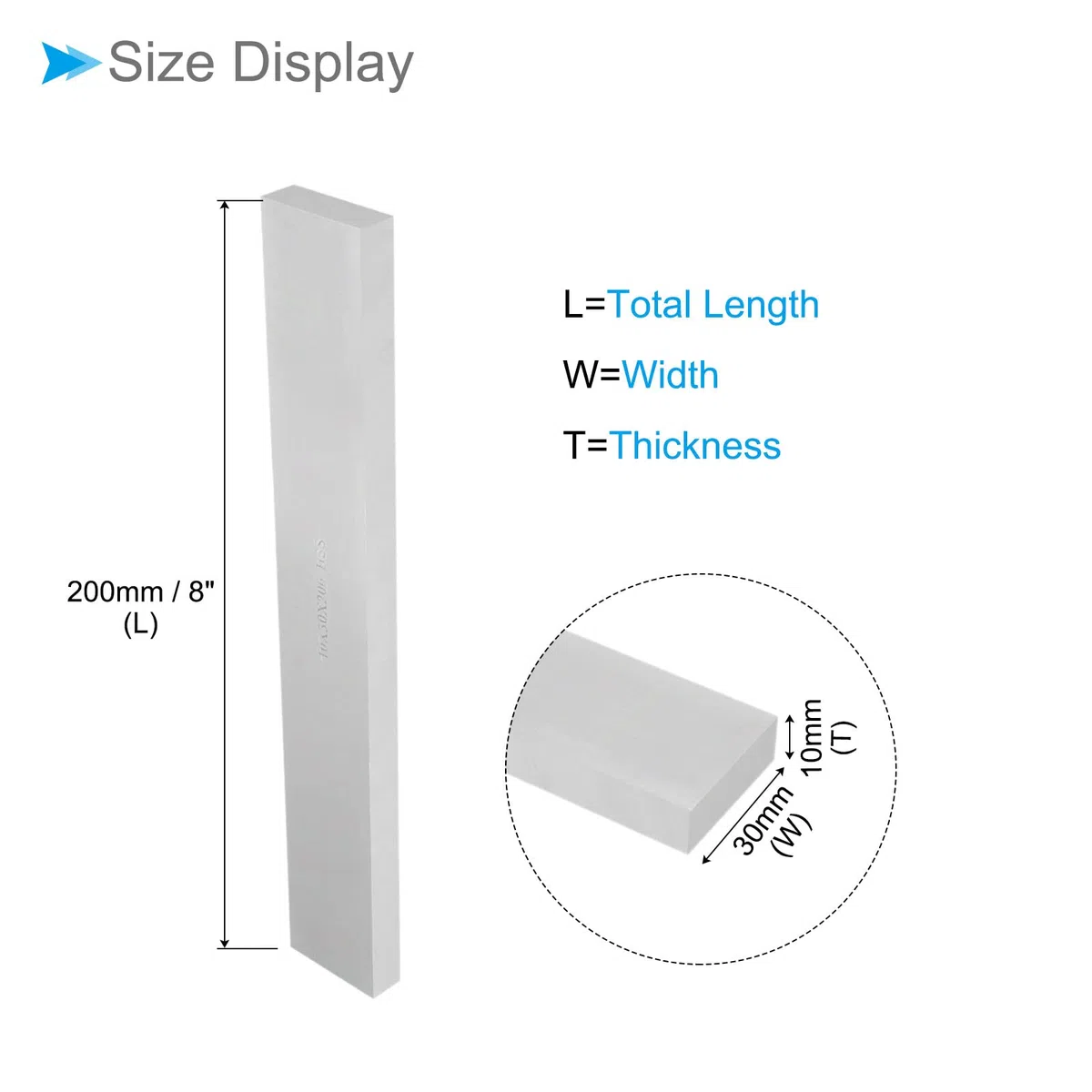 Herramienta Cuadrada Taladro, 10mm x 30mm x 200mm, Alta Velocidad Acero 4241 Torneado Herramienta - (Aplicaciones: para Torno Fresadora Máquina), 1 Unidad