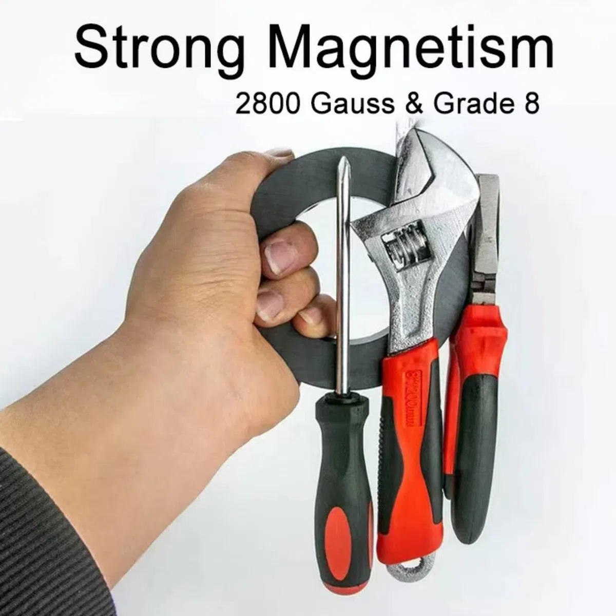 Magnetos cerámicos de anillo de gran tamaño, orificios de cinta magnética de anillo de ferrita industrial para experimentos científicos - OD100mm xID60mm x15mm (1pcs)
