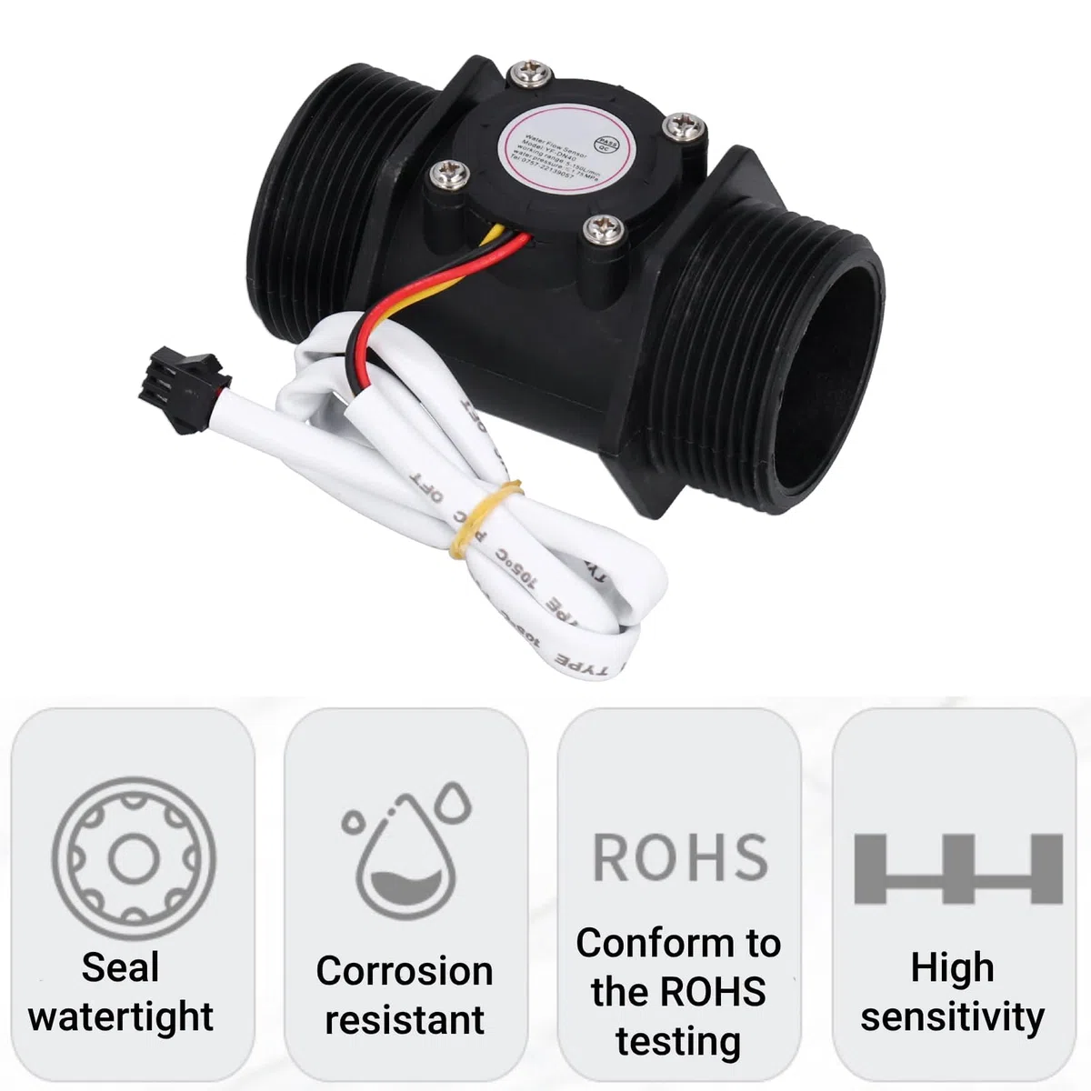 Sensor de Flujo de Agua Medidor de Flujo de Turbina Hall G1.5in YF-DN40 DC 3-24V para Máquinas Expendedoras de Agua Máquinas de Tarjetas de Cré