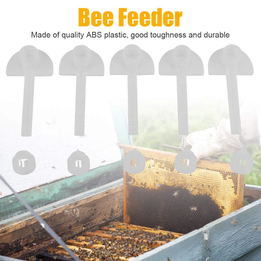 5PCS Alimentador de Abejas Dispensador de Alimentación de Líquido de Colmena Tazón de Fuente de Bebida Equipo de Apicultura Dispensador de Agua para Apicultura para Alimentador de Entrada de Abejas