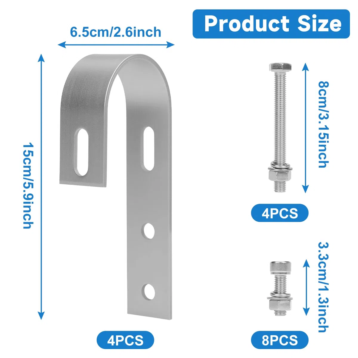 4 Piezas Soporte de Placa Solar, Fijación para Panel Solar Universal de 304 Acero Inoxidable, Ganchos para Fotovoltaicos Solar para Balcón, Fijación para Panel Solar para Balcón