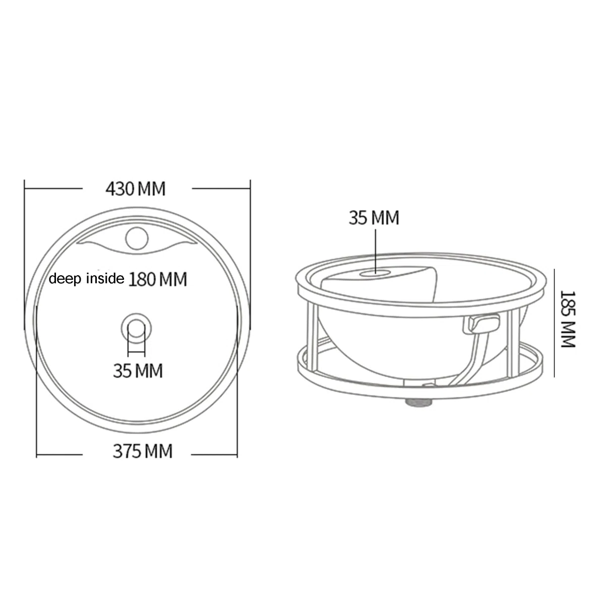 Lavabo de pared comercial, con soporte de montaje, fregadero redondo, para lavar en restaurante, cocina y hogar, acero inoxidable