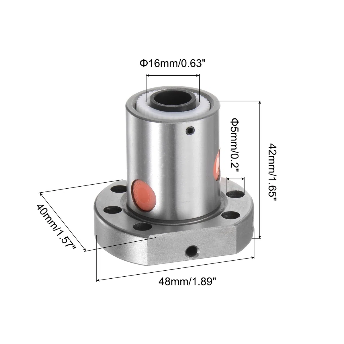QUARKZMAN Bola Tornillo Tuerca SFU1605 (16mm Diámetro 5mm Paso) Bola Tornillo Simple Tuerca para 1605 Tuerca Carcasa CNC Máquina Piezas
