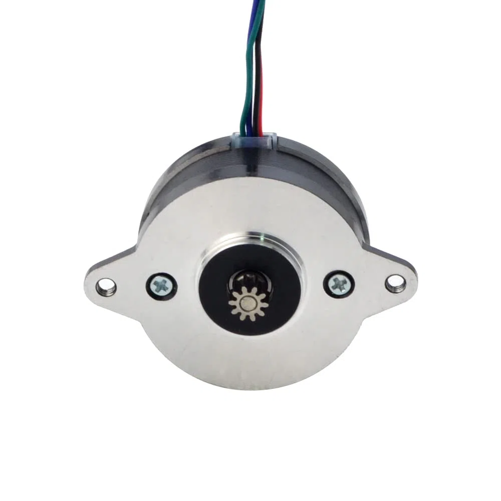 STEPPERONLINE Motor paso a paso redondo Nema 14 Pancake bipolar 0.9 deg 9 Ncm 1.0 A 36.5 x 17.5 mm 4 cables con engranaje helicoidal de 10 dientes para Voron V0.1
