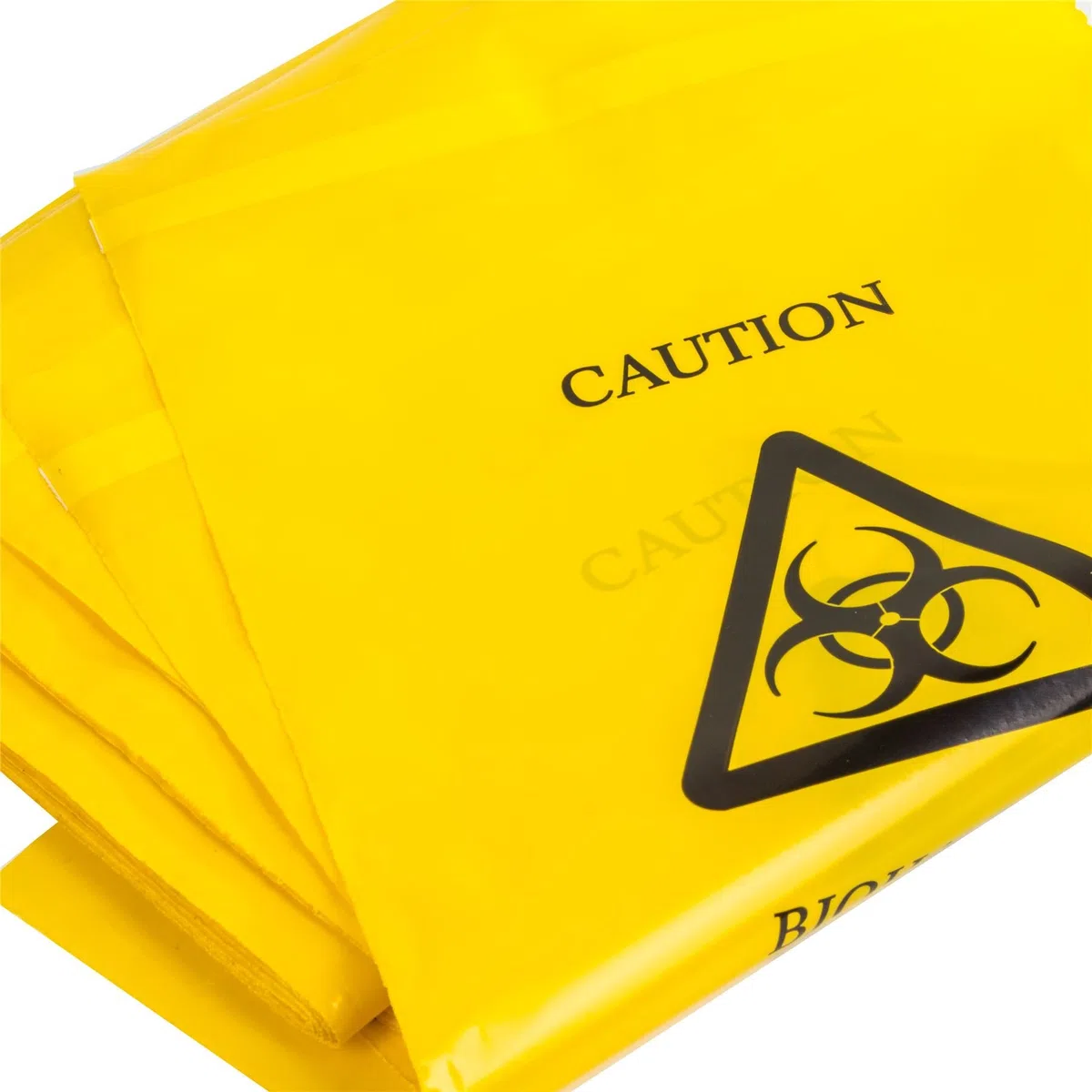 100 x amarillo bolsas de basura – 35 cm x 20 cm – cierre autoadhesivo clínicos enfermos/vomitar eliminación