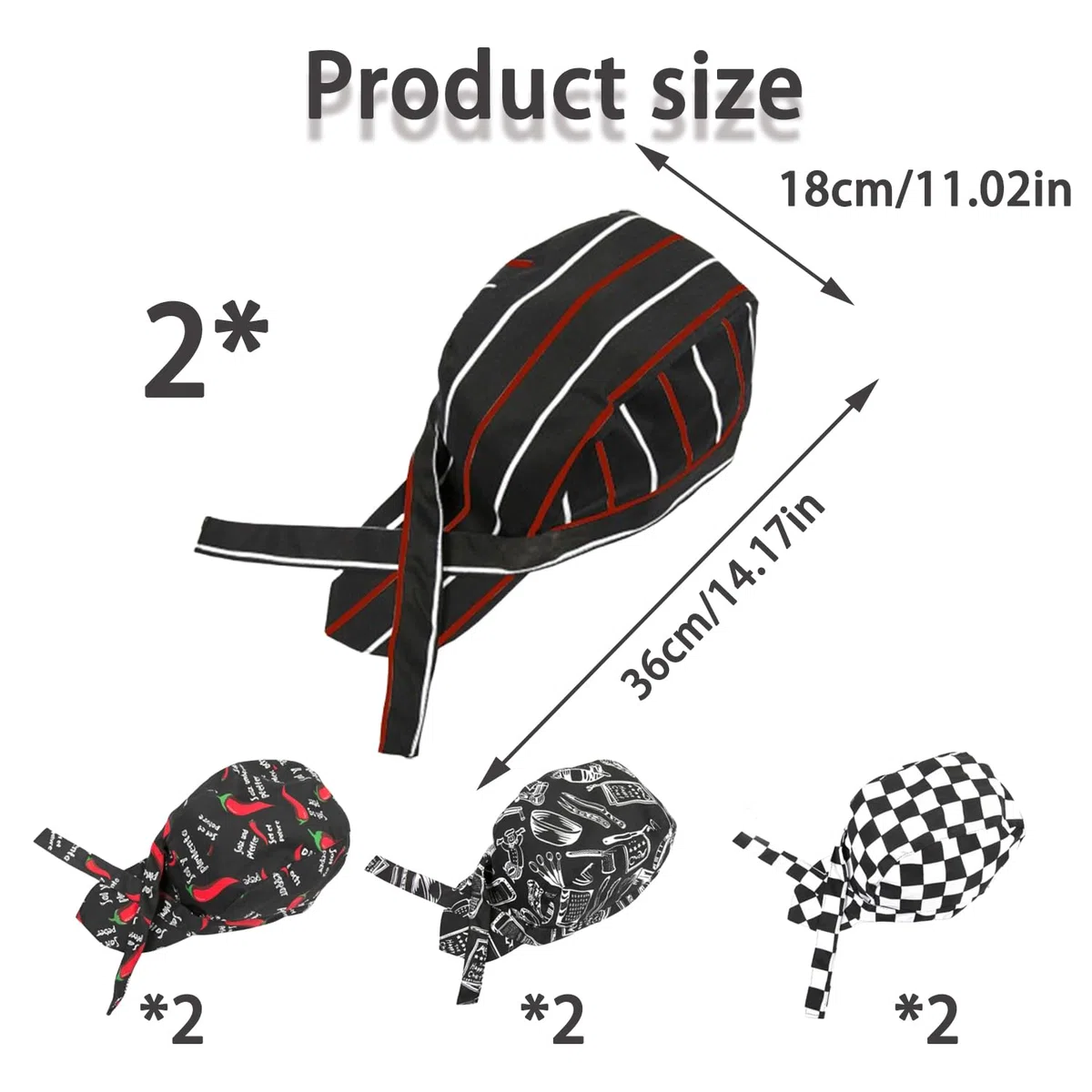 8 Piezas Gorro Cocinero, Gorra De Cocinero Unisex, Gorros De Chef Panaderos, para Adultos, Hotel, Restaurante