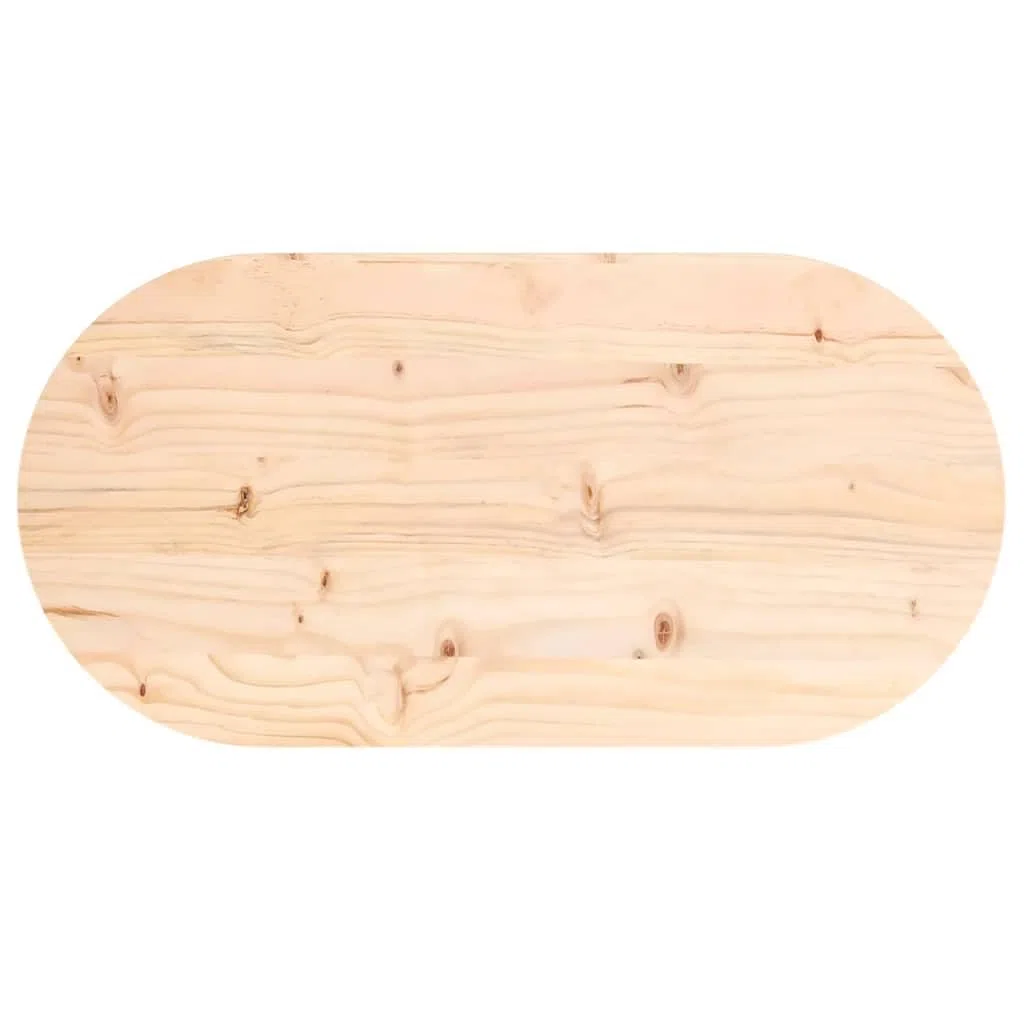 vidaXL Tablero de Mesa 70x35x2,5 cm de Madera Maciza de Pino Ovalado