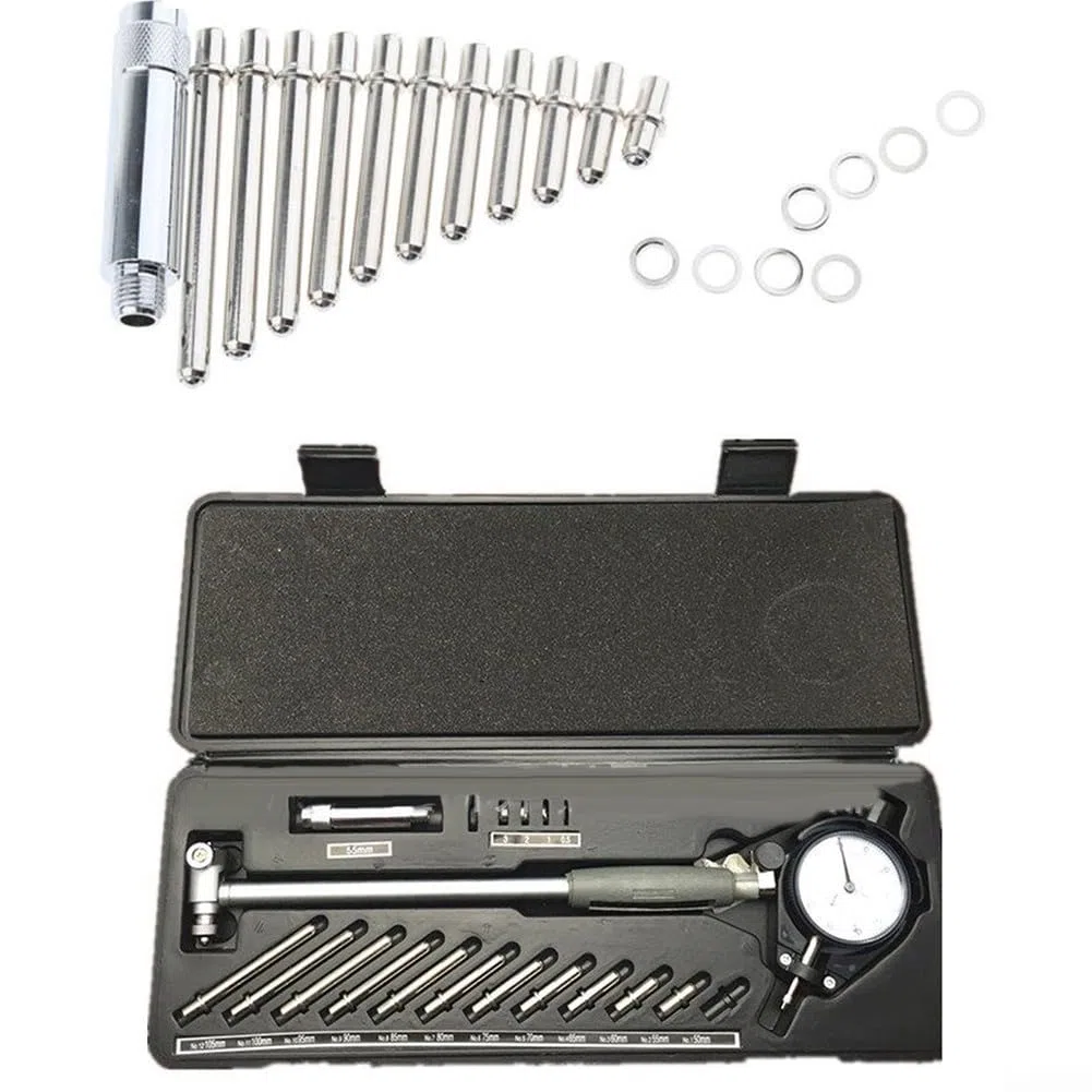 Precisions Micrómetro de diámetro interno 18-160 mm, precisión de 0,01 mm, calibre de acero inoxidable con yunque reemplazable, para medición de motor/cilindro (35-50)