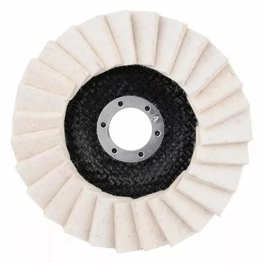 Disco Giratorio de Fieltro Hoja de Rejilla de Rueda de Lana Almohadilla de Rueda de Pulido de Lana de 5 Pulgadas Adecuada para Amoladora Angular