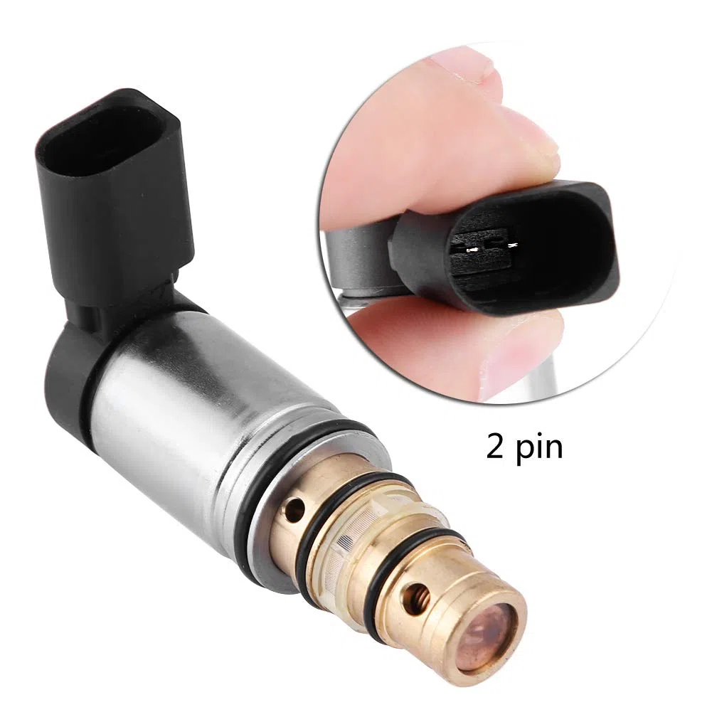 Tbest Válvula de Control de Aire Acondicionado de CA, Reemplazo de Válvula Solenoide de Control de Compresor de CA para Sanden PXE16 PXE14 1K0260859F