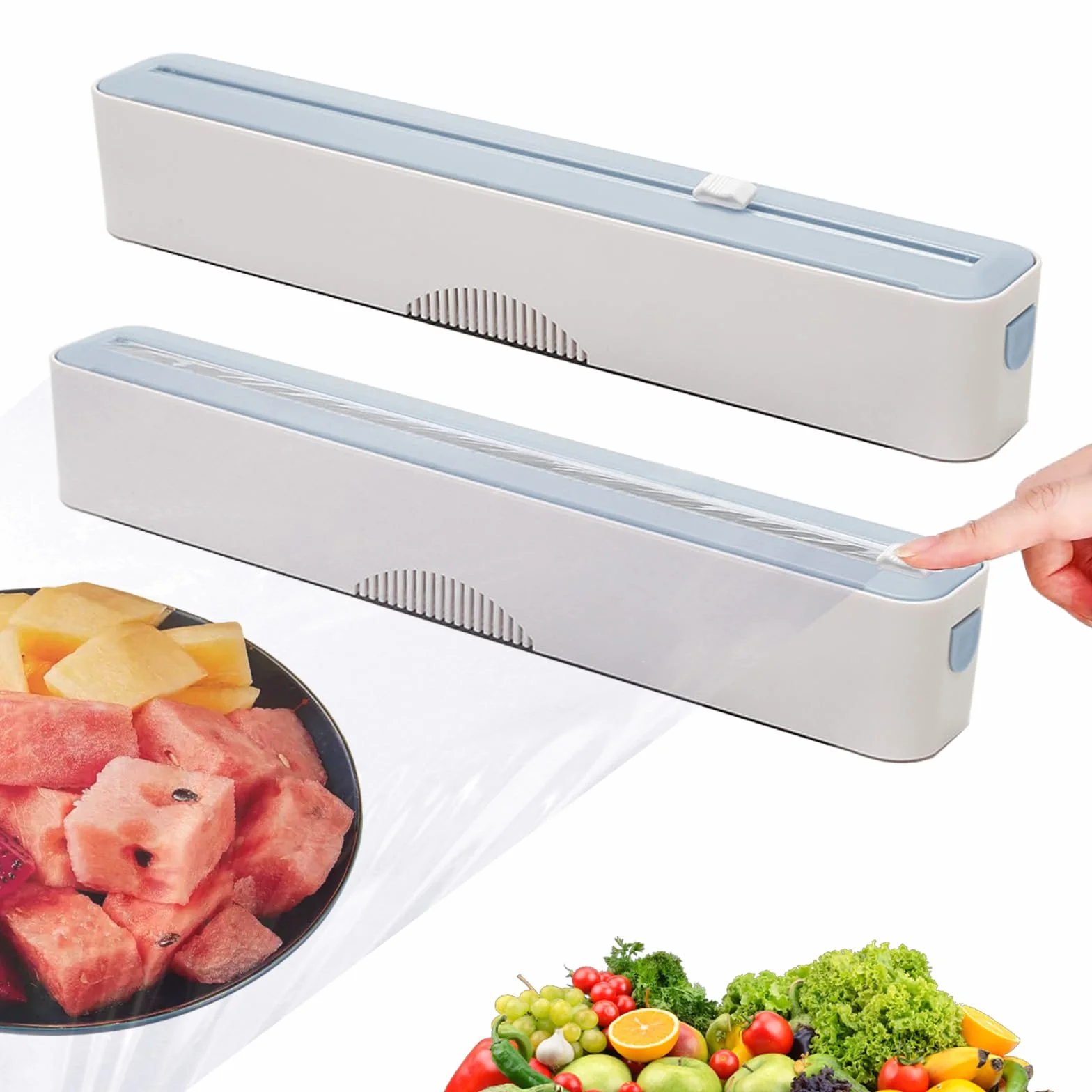2 Piezas Dispensador Papel Aluminio y Film, Magnético Dispensador de Papel Aluminio y Film, Organizador Papel Aluminio y Film Compatible con Rollos de 30cm de Ancho