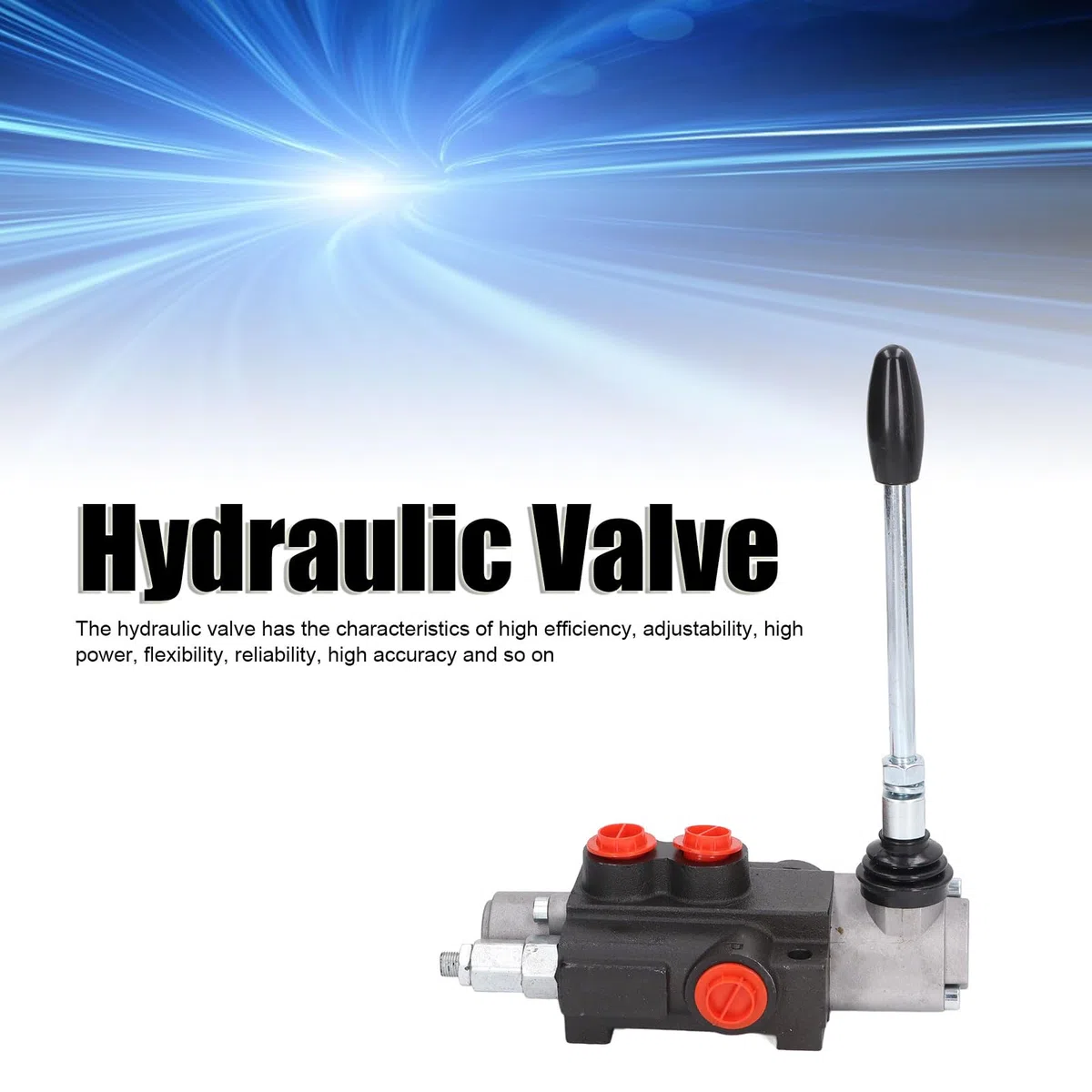 Equipo Hidráulico de la Válvula de Control de Flujo, 1 Carrete Doble Efecto Válvulas de Control Direccional Hidráulicas con Manija de Control de Barra de Alivio Ajustable
