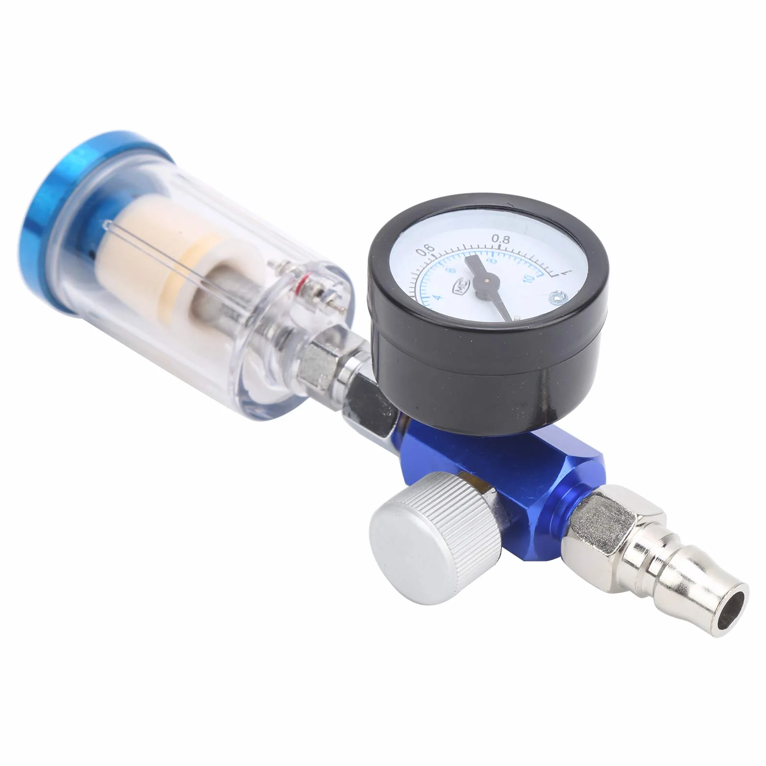 Ejoyous Controlador de Presión del Aire, Reductor de Presión del Regulador de Presión 1/4 Pulgada para el Filtro de Aire de la Pistola de Pulverización con Separador de Agua