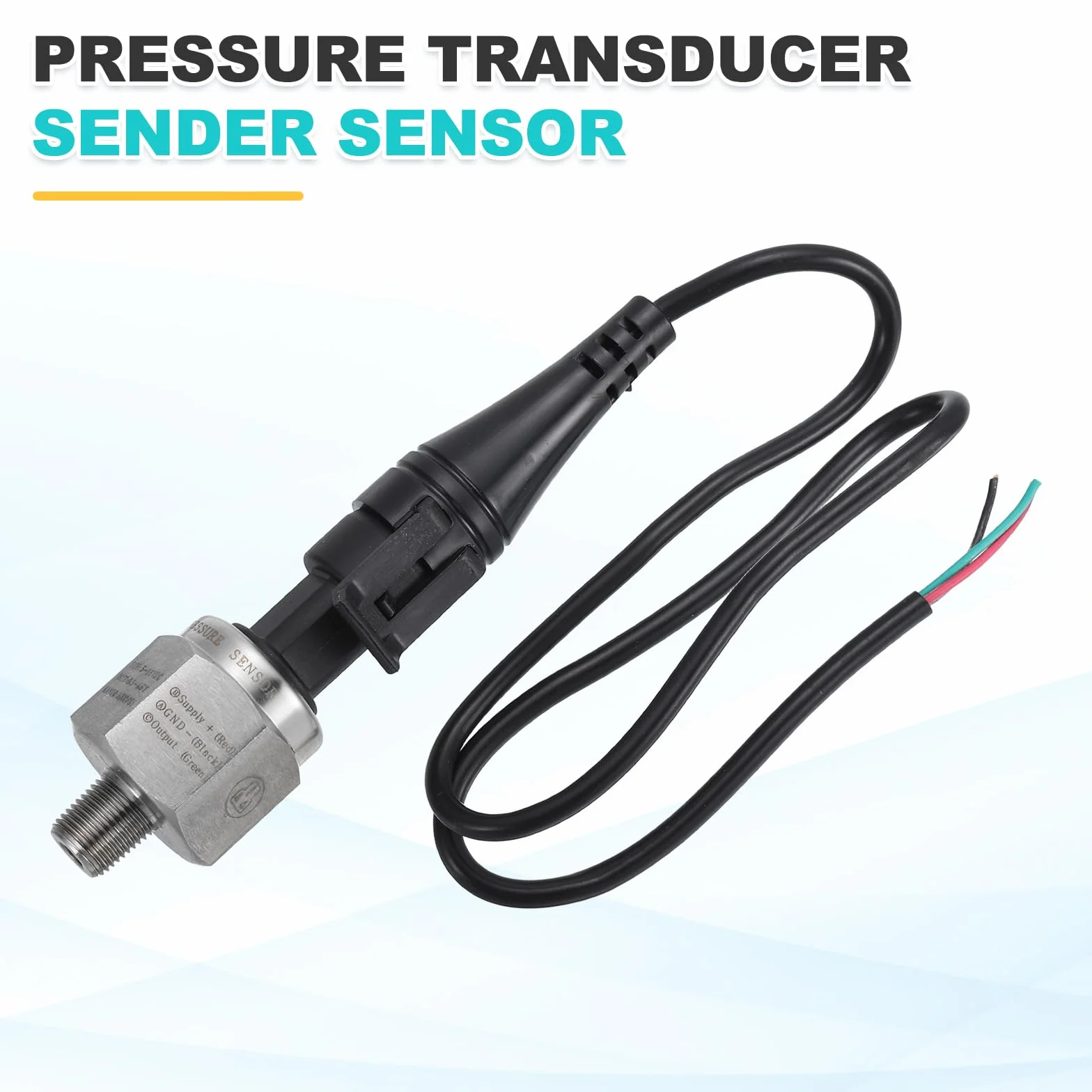 QUARKZMAN Sensor Emisor Transductor De Presión Con Conector, 1/8" NPT 1000 PSI Transmisor De Presión De Acero Inoxidable Para Aceite Combustible Agua Aire