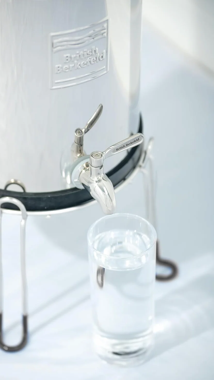British Berkefeld Grifo De Gravedad De Acero Inoxidable | Se adapta a bidones de gravedad de 6, 8,5 y 12 l | Mejora el flujo y el control | Diseño a prueba de fugas