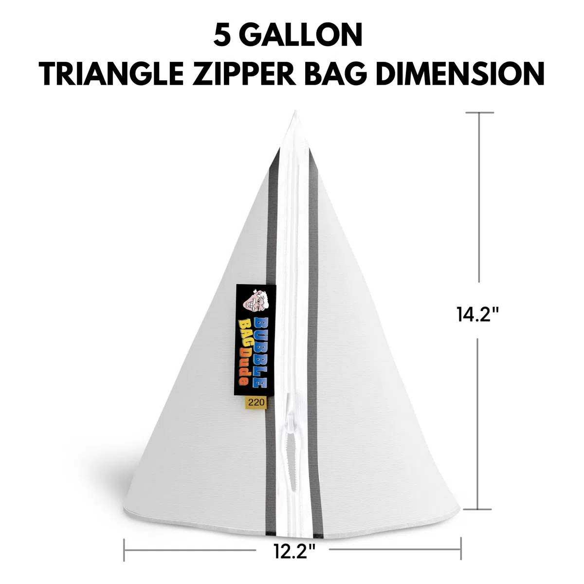 BUBBLEBAGDUDE Bubble Bags - Bolsa Triangular de 5 galones con Cremallera de 220 micras para máquina de Burbujas de 5 galones, Bolsa de extracción de Esencia de Hielo de Hierbas - Bolsa de Lavado