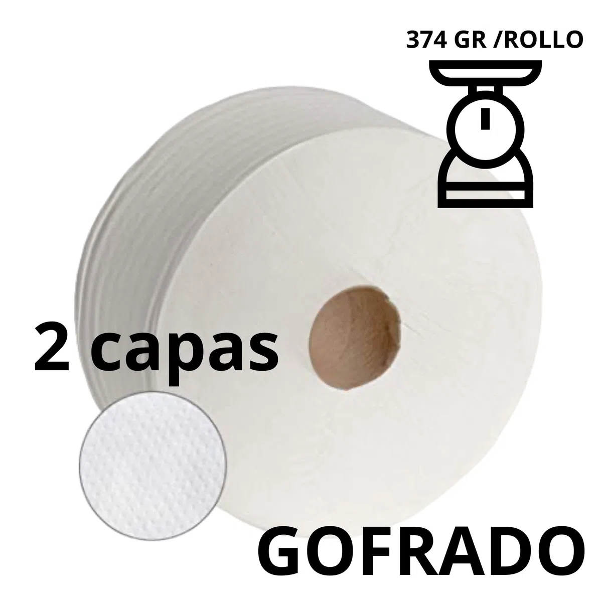 Papel higiénico industrial 125 metros Lecasa, 100% tisú 18 rollos suaves y absorbentes