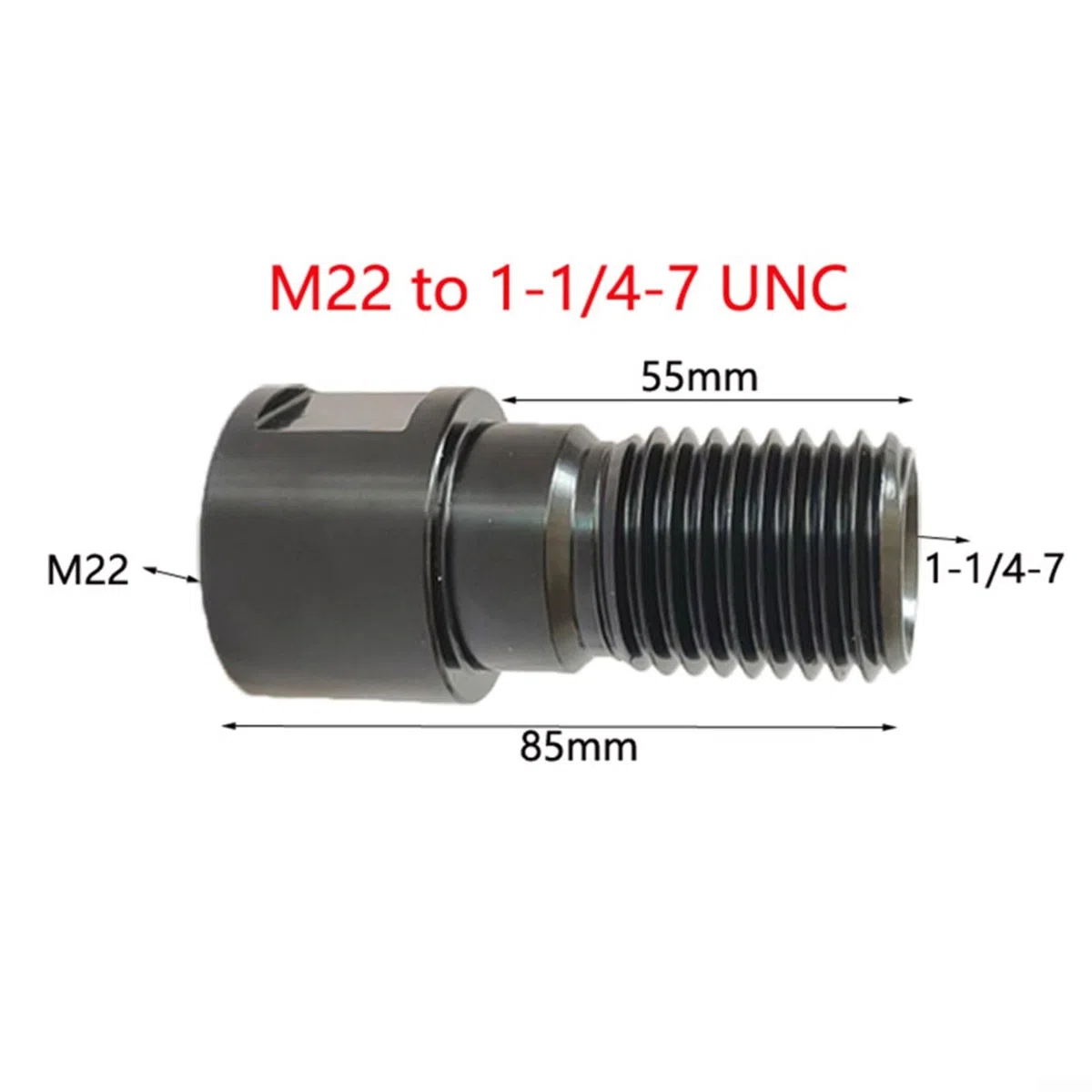 Adaptador de rosca para brocas de núcleo de taladro, convertidor M22 a 1-1/4-7 con cabezal de conversión, adaptador de plataforma de perforación de agua, con adaptador dividido (B)