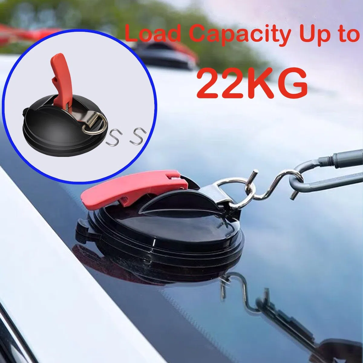 Ventosas Furgoneta Camper, 4 Ventosas de Anclaje Ventosas Para Coche con 8 Ganchos en Forma de S,Multifuncionales Ventosa Extrafuertes Soporte de ventosa para conectar toldos, Tensor de Coche