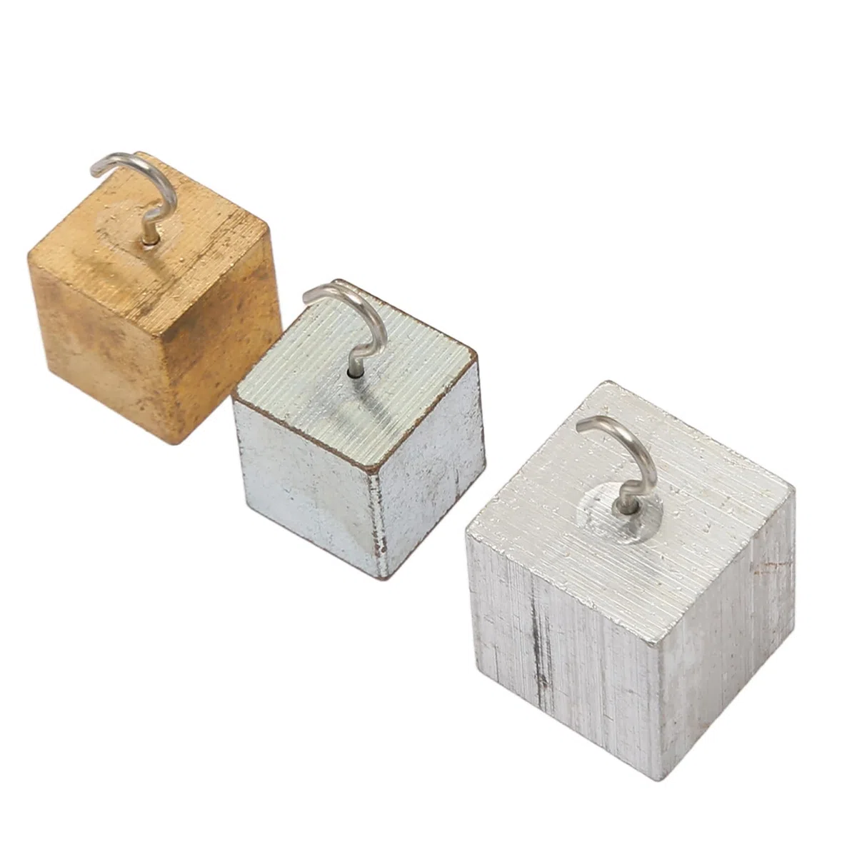 Qcwwy Juego de Bloques Educativos de 5 Cubos de Densidad para Experimentos Físicos y Educación Científica con Cobre, Hierro, Aluminio en Caja de Plástico