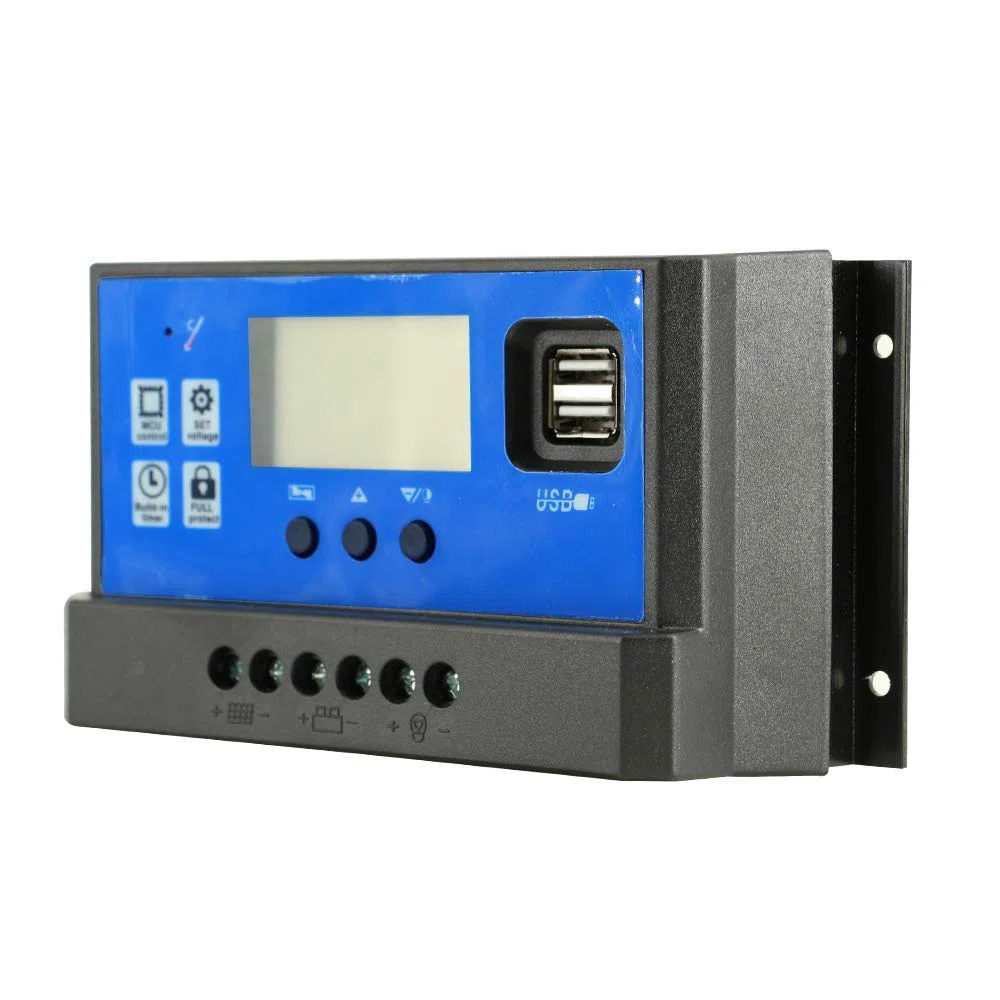 Y&H 60A Regulador de carga de panel solar 12V 24V regulador inteligente puerto USB luz de 5V temporizador control de luz pantalla LCD