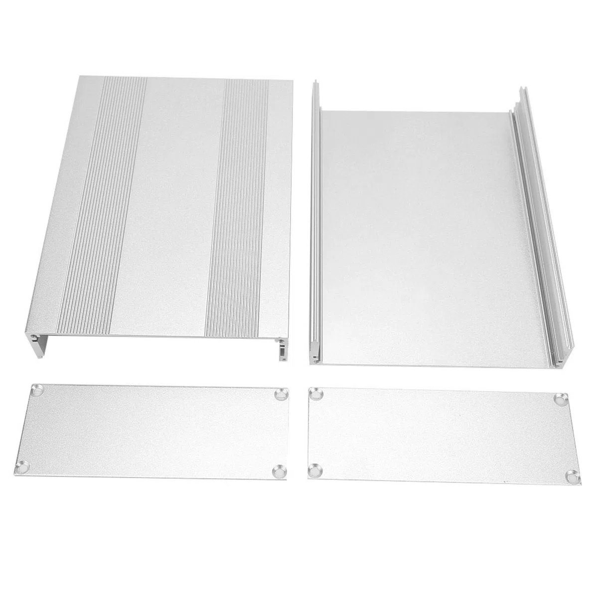 Tyenaza Caja de Proyecto de Aluminio, 54x145x200mm Caja de Proyectos Electrónicos, Caja de Placa de Circuito Impreso de Aluminio Plata Tipo Dividido Caja de Proyecto Electrónico DIY, para Proyecto