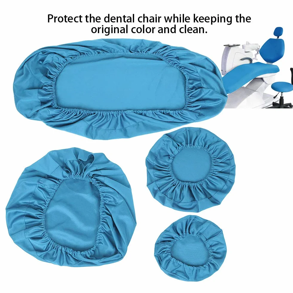 Shanrya Fda para Sillón Dental, Fda para Sillón Dental Cojín para Reposacabezas Dental Azul Conveniente Azul Claro M, L Juego de Fda para Sillón Dental de Tela Elástica Lavable (L, Azul Claro)
