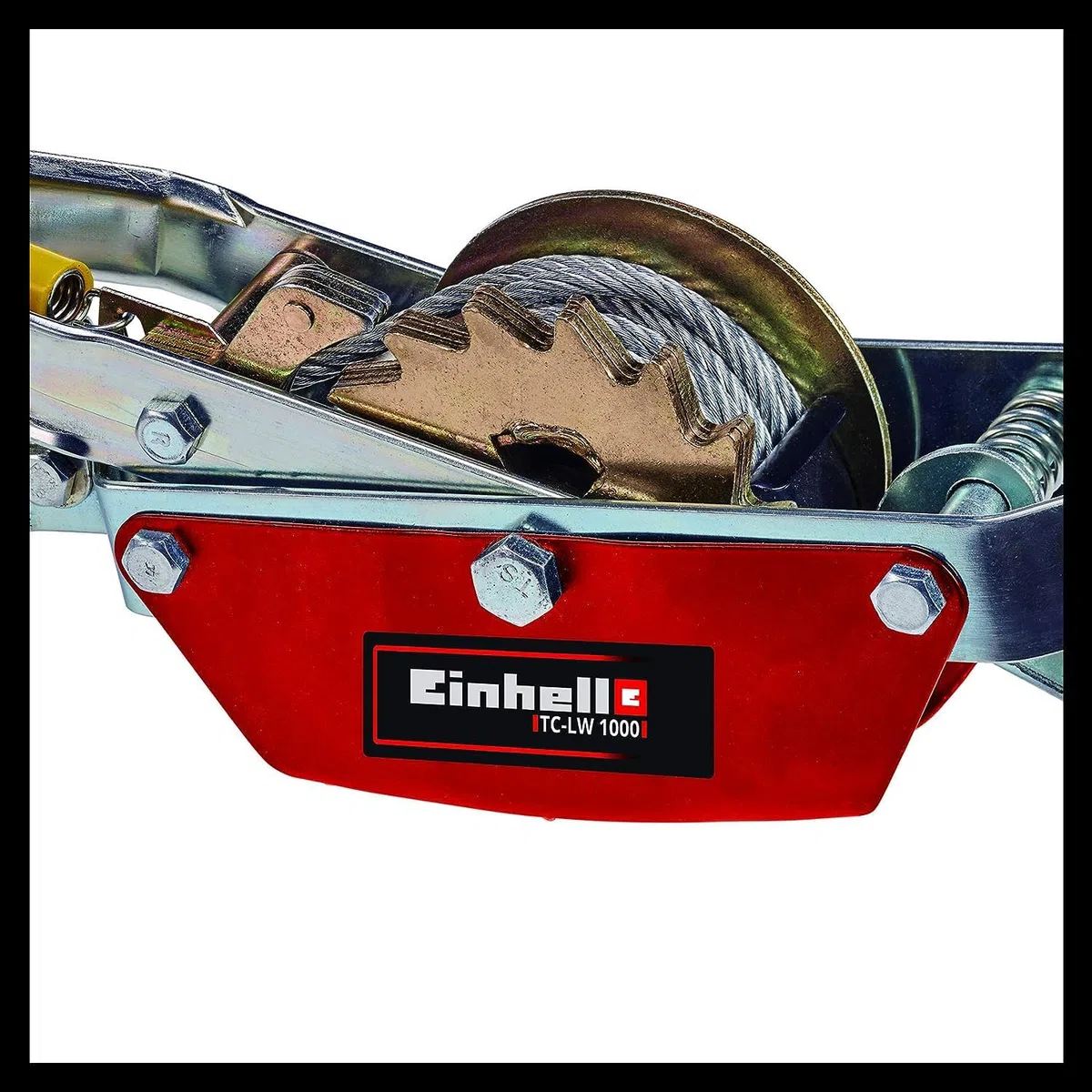 Einhell Tracción por cable con palanca manual TC-LW 1000 (cable de alambre de 2.2 m, fuerza de tracción máx. 1000 kg, incl. una polea de desvío con gancho de carga y estribo de seguridad)