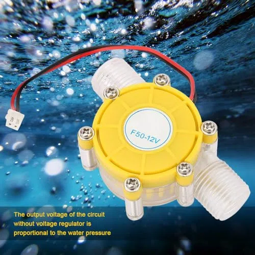Generador de Turbina de Agua 12V DC, Micro Hidráulico para Energía Renovable, Amarillo, 5V/12V/80V, 90g, Alta Eficiencia