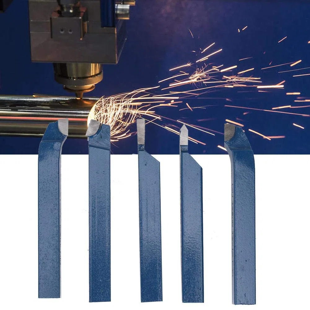 Juego herramientas torno 5piezas, cabezal soldadura carburo herramienta torneado máquina ensamblaje piezas corte insertos torneado para procesamiento tornos industri(10x10mm)