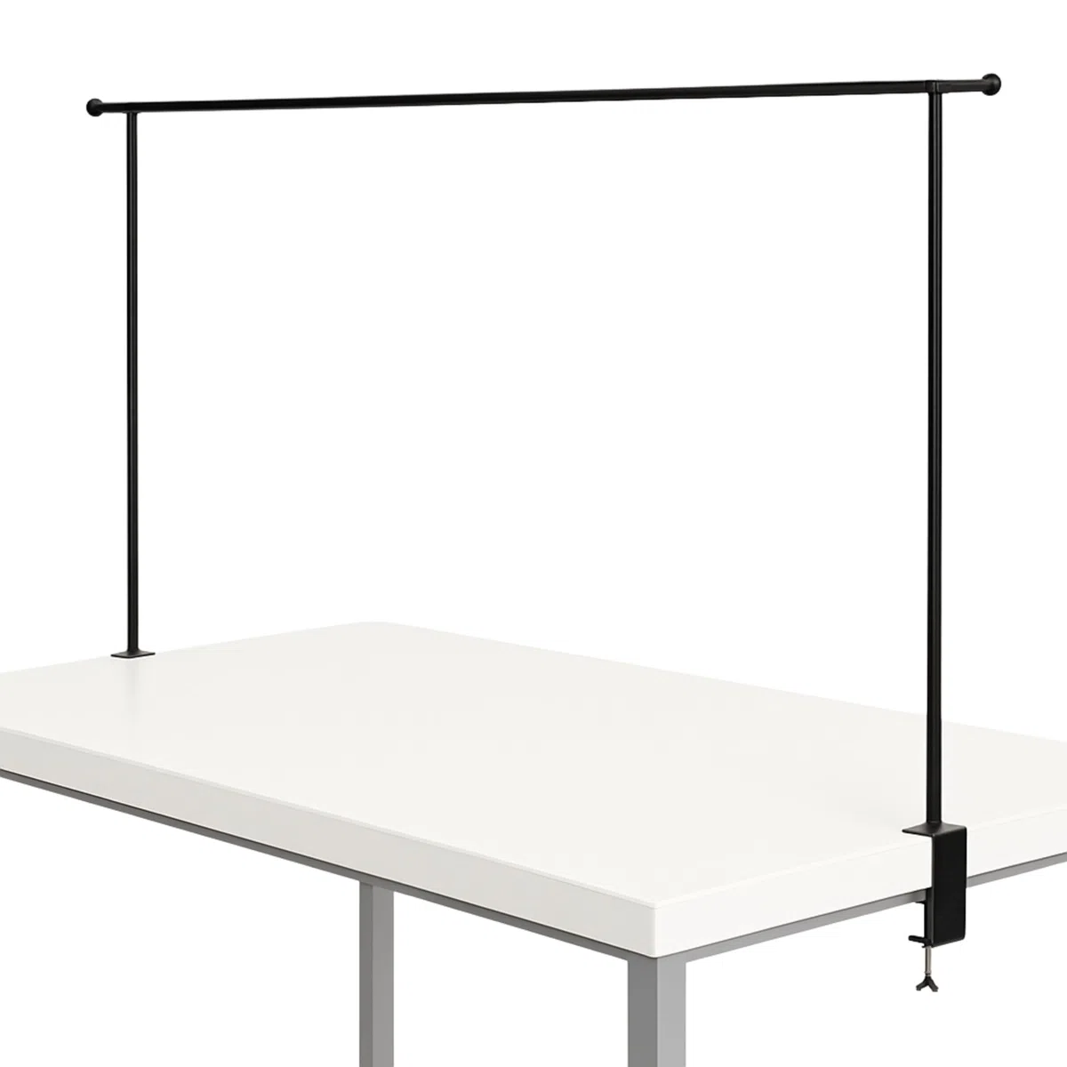 JAMAX Barra Decorativa para Mesa | Soporte Mesa Decoracion de Metal | Barra Extensible Decorativa de 114 a 218 y 110cm de Alto | Negra (Negro)