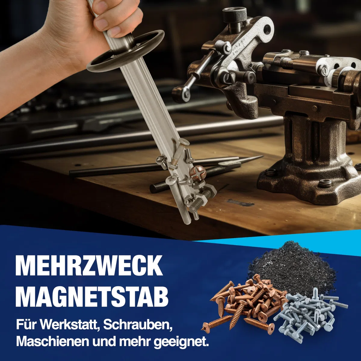 Barra magnética NTG para virutas con capacidad de 5 kg, longitud 385 mm, recogedor magnético para virutas de metal y virutas de cepillado, para virutas metálicas