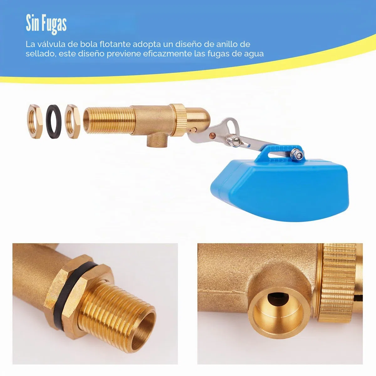 Válvula de flotador de 3/4 pulgadas, válvula con flotador y brazo ajustable, humidificador de alimentación automática para ganado