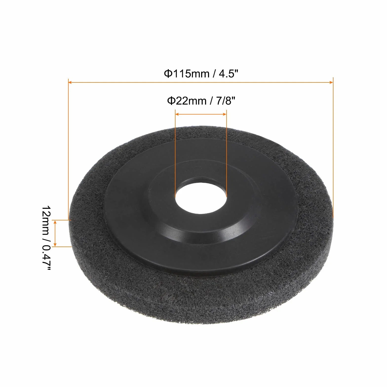 QUARKZMAN 5uds Nylon Fibra Pulido Rueda 4.5" x 7/8" Abrasivas Ruedas Lijado Pulido Disco 320 Grano 7P No Tejido Abrasivo Aleta disco Esmerilado Pulido Rueda para Angulares Amoladoras, Gris