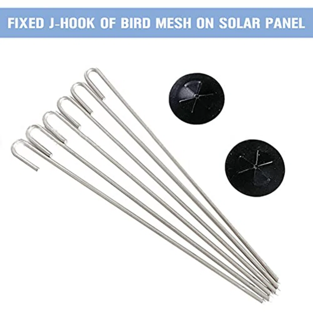 100 paquetes de clips de protección para panel solar, cierres de valla de acero inoxidable kit de rodillo de protección para animales para panel solar