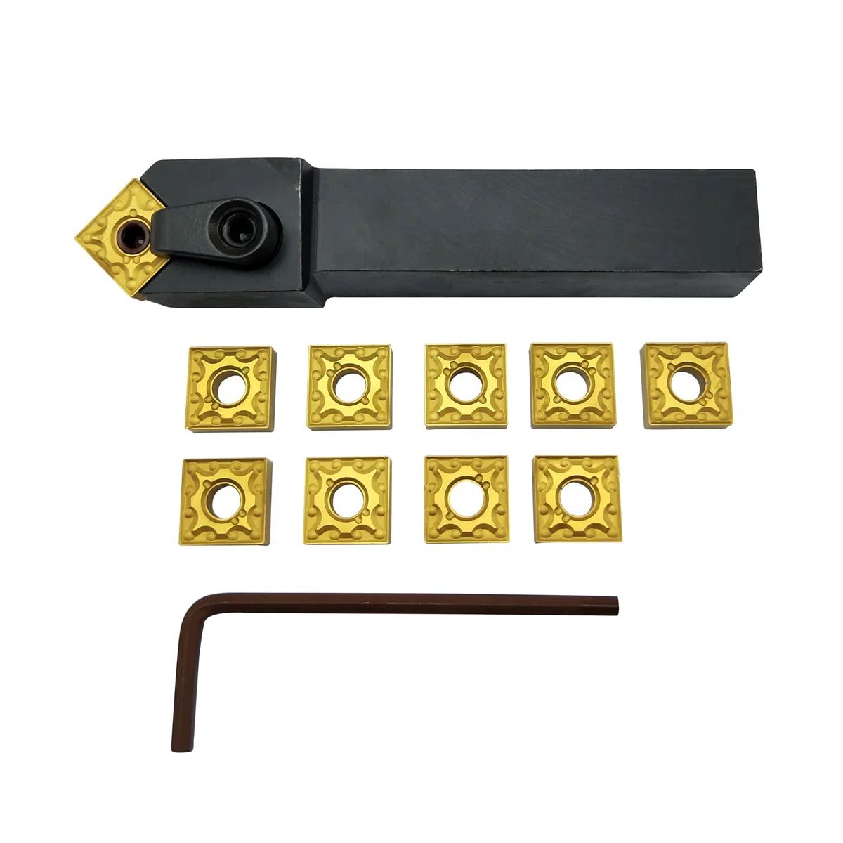 5/8" Barra de mandrinado para herramientas de torneado MSSNR1616H12 Portaherramientas de torneado externo de torno CNC indexable y 10pcs SNMG120404-MA/SNMG432 de inserto de carburo indexable