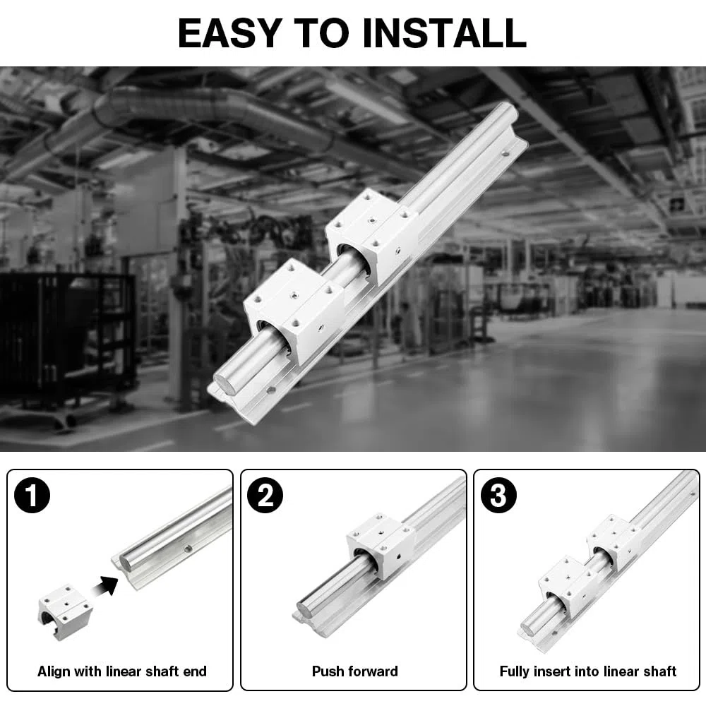 4 Piezas Rodamiento Lineal Bolas 16mm Casquillo Deslizante Abierto Bloqueo Rodamiento Lineal SBR16UU para Guías Lineales, Routers CNC, Impresoras 3D y Fresadoras