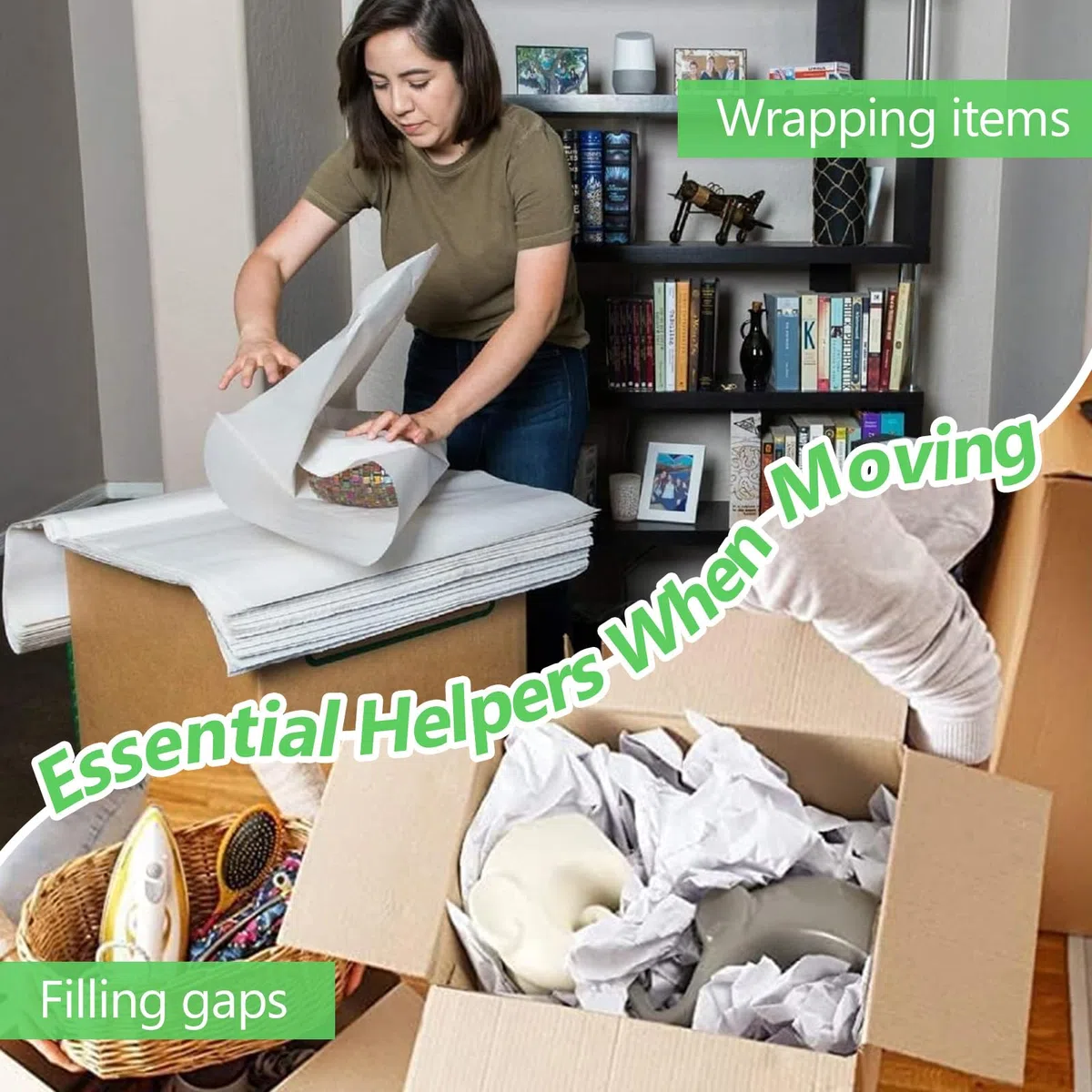 Papel de Embalaje Blanco para Mudanzas 100 Hojas de Papel de Seda para Embalaje de 70 x 38 cm Papel de Periódico para Envolver Cristal Vajillas Ropas Papel de Embalaje de Regalo para Tienda