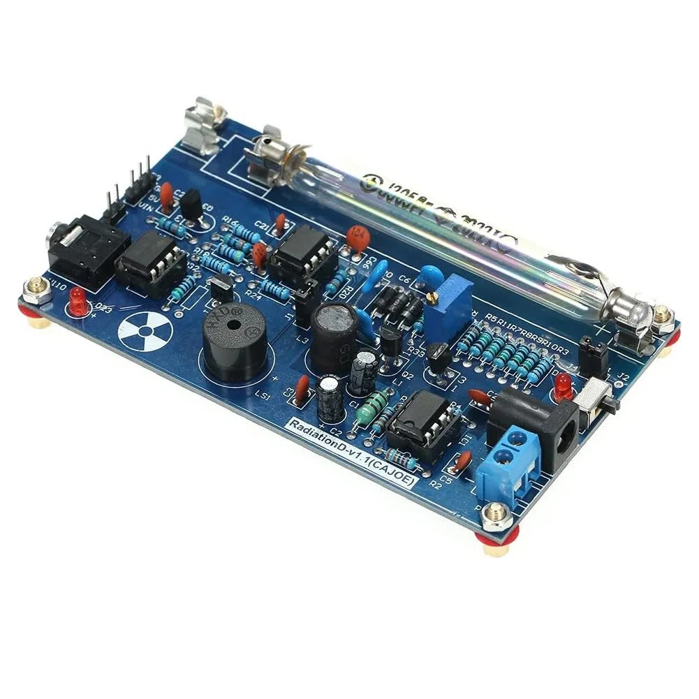 Kit de detector de radiación nuclear DIY con tubo J305, compatible con Arduino para montaje de contador Geiger, alertas visuales y audibles, placa PCB para tubos M4011/STS-5/SBM-20