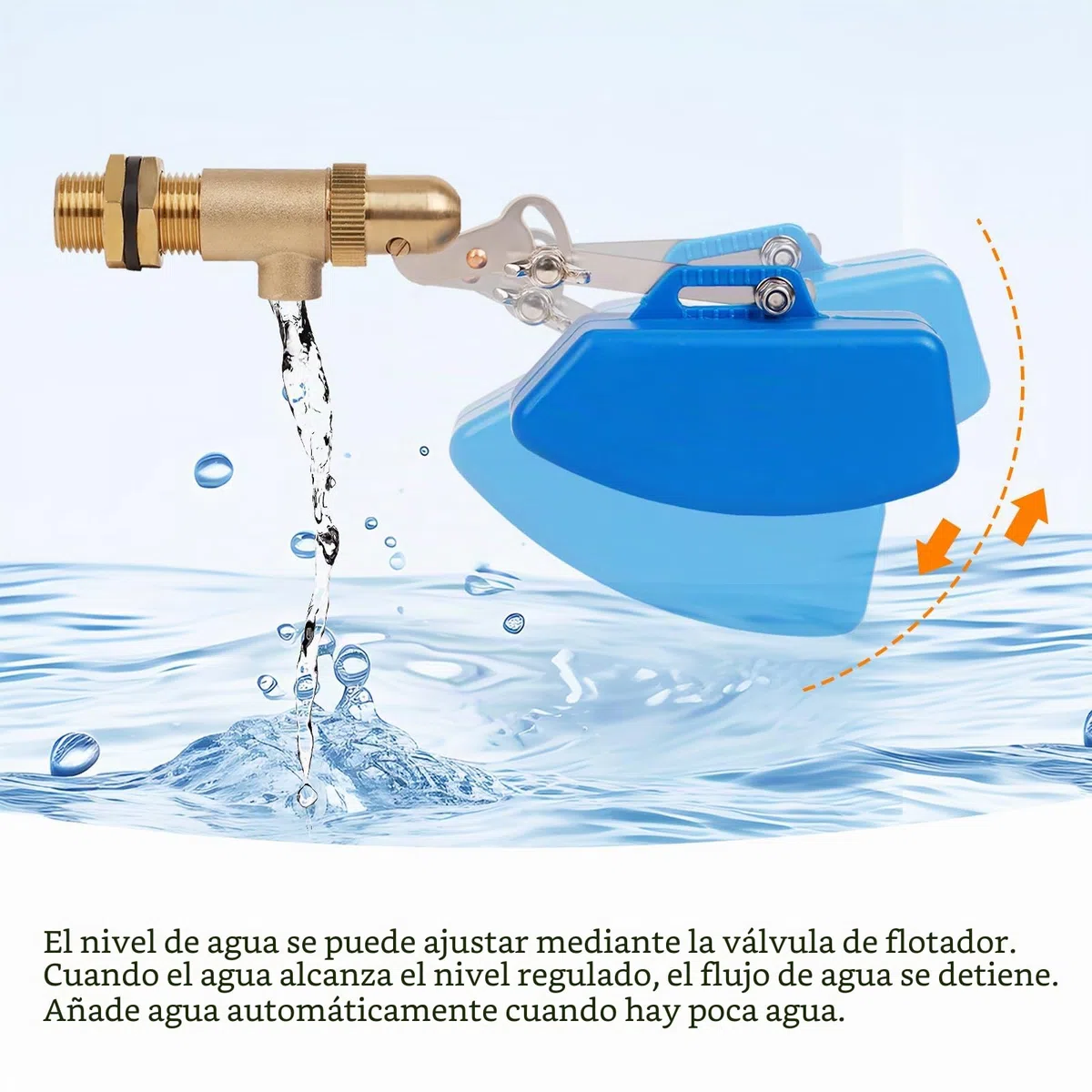 Válvula de flotador de 3/4 pulgadas, válvula con flotador y brazo ajustable, humidificador de alimentación automática para ganado