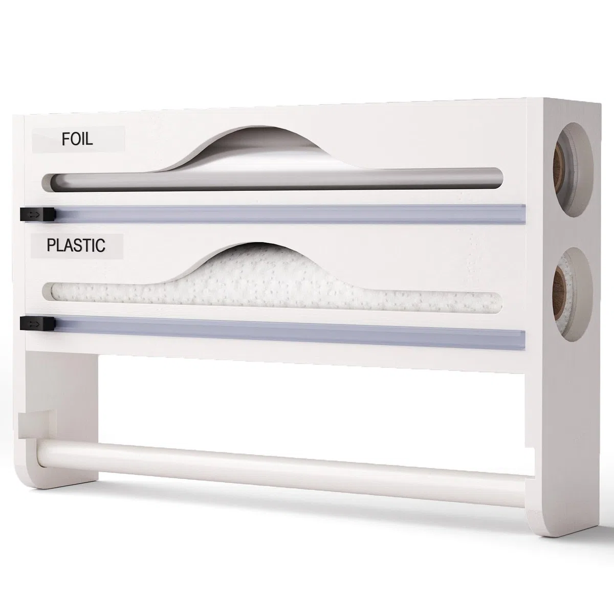 Genérico Dispensador De Envoltura - Dispensador De Papel De Aluminio | Organizador con Cutter para Cocina Y Alimentos Diarios De Despensa Y Hogar