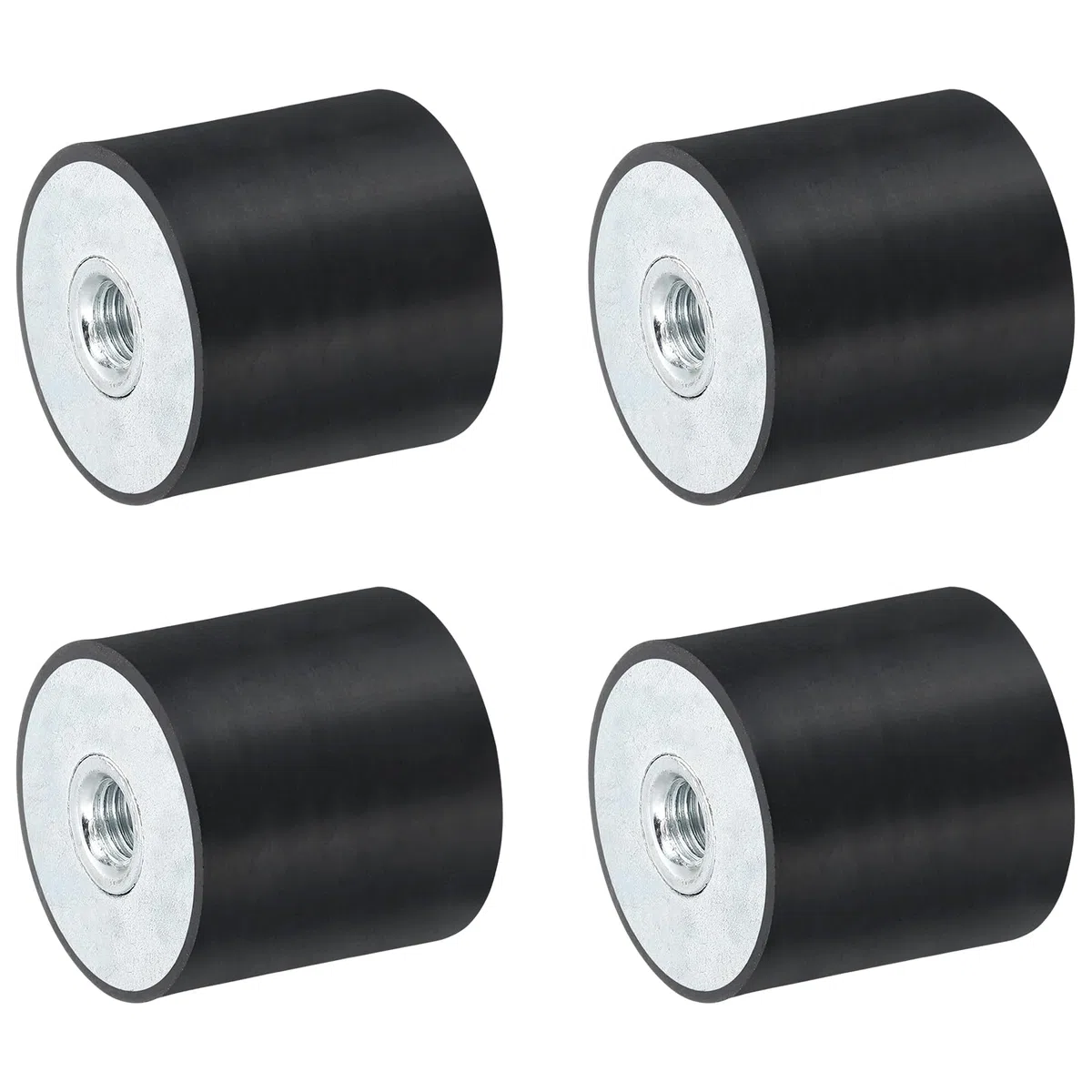 QUARKZMAN 4 casquillos roscados M10 de 40 x 40 mm, de goma, aislantes de vibraciones, sustituye a las almohadillas antivibraciones, bloque base silencioso, plano