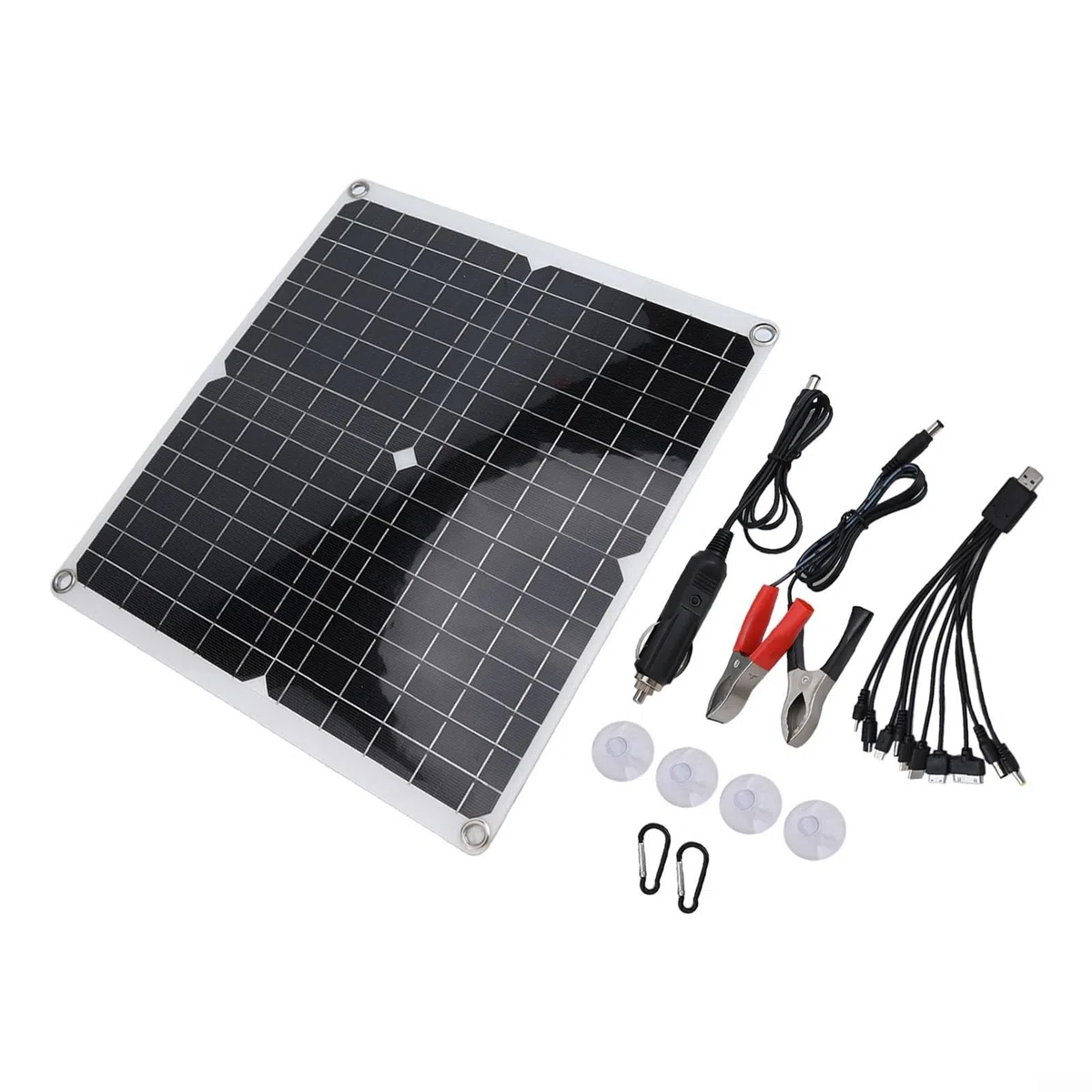 Panel solar compacto de 50 W para carga de doble dispositivo, perfecto para caravanas, barcos y camping